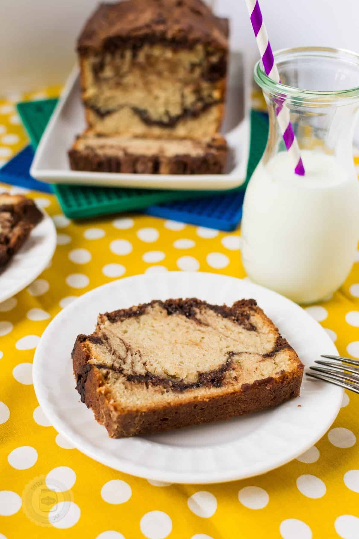 Vanilla Pound Cake with Nutella Swirl