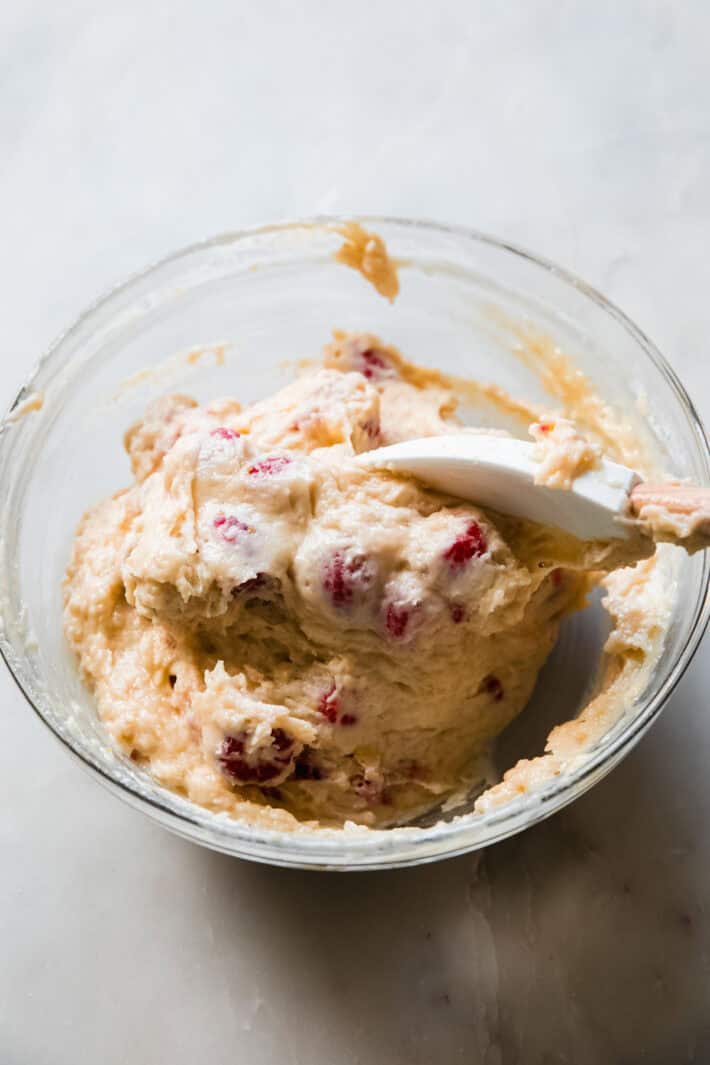 muffin batter in a bowl