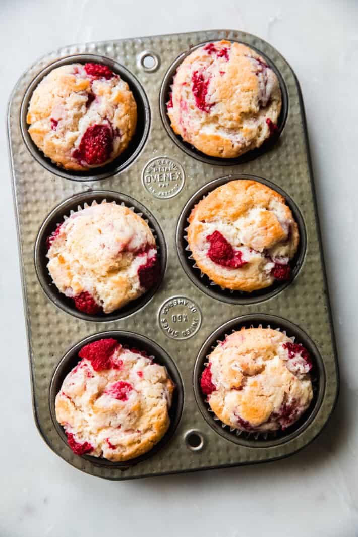 baked muffins in baking tin