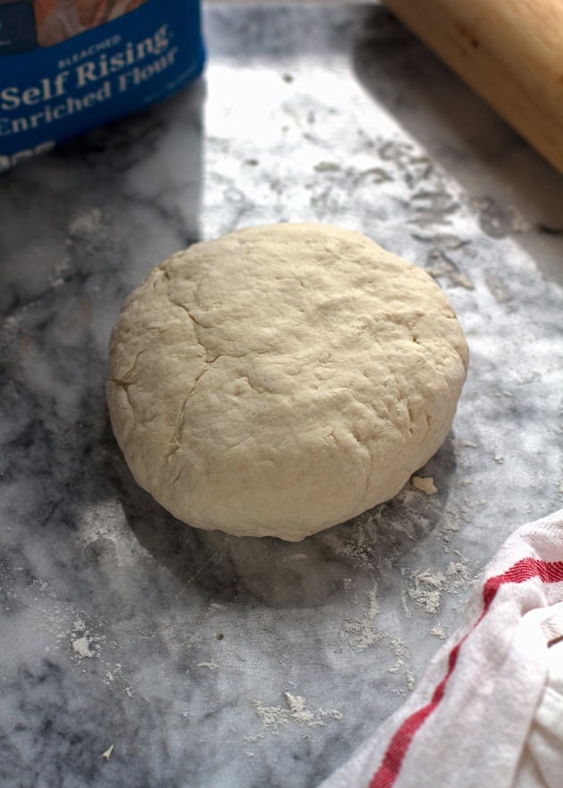 flatbread dough on marble