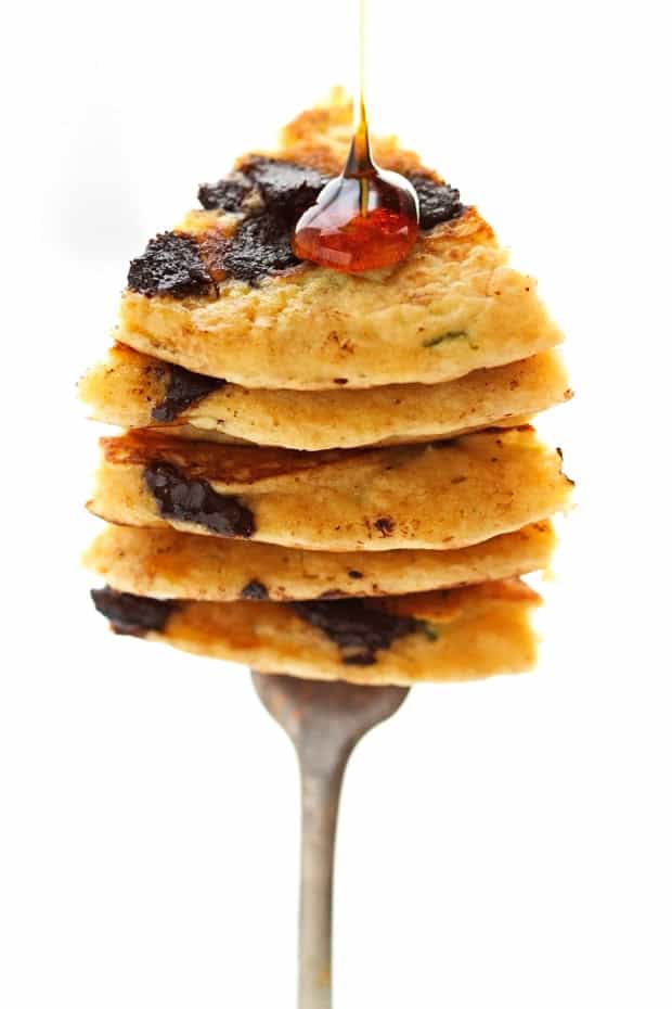Whole Wheat Zucchini Pancakes with Chocolate Chips