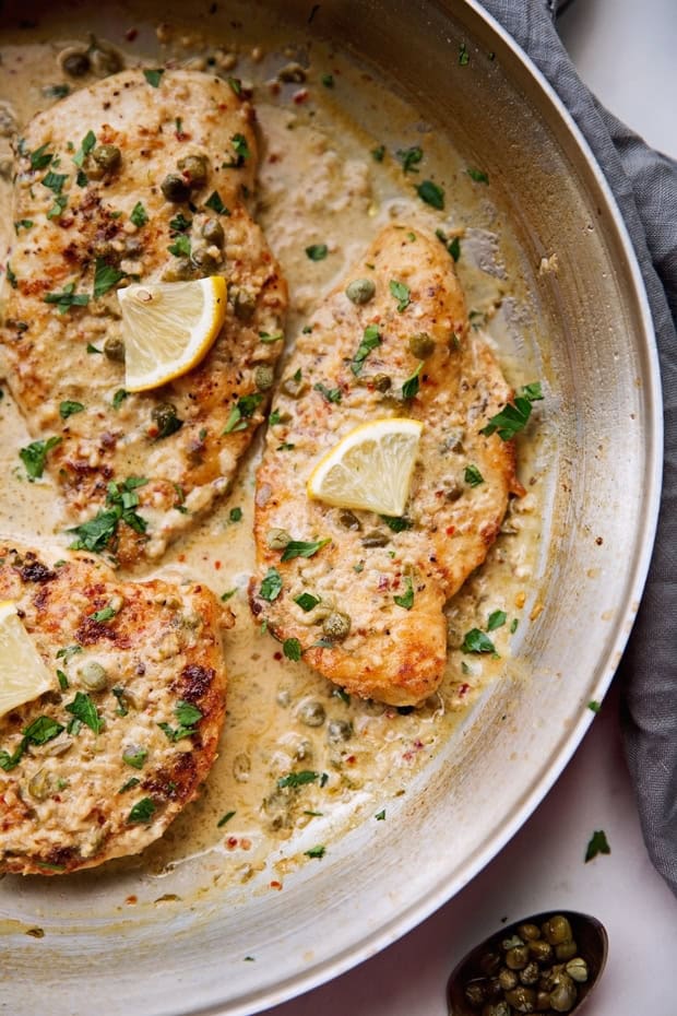 Creamy Chicken Piccata with Garlic Recipe | Little Spice Jar