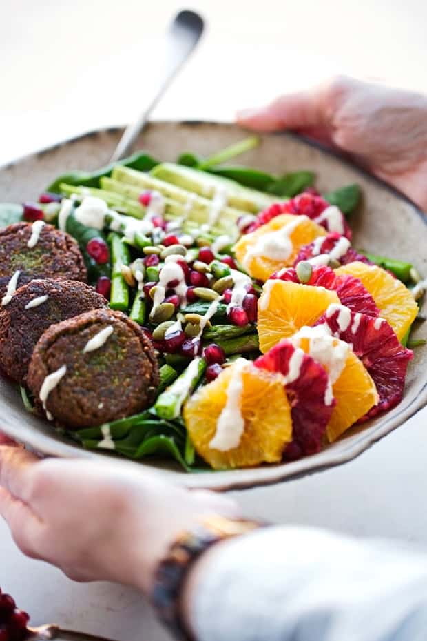 Falafel Veggie Bowls with Tahini Dressing