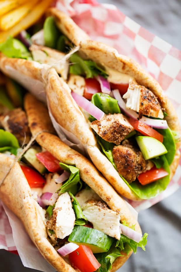 Hummus Chicken Shawarma Wraps