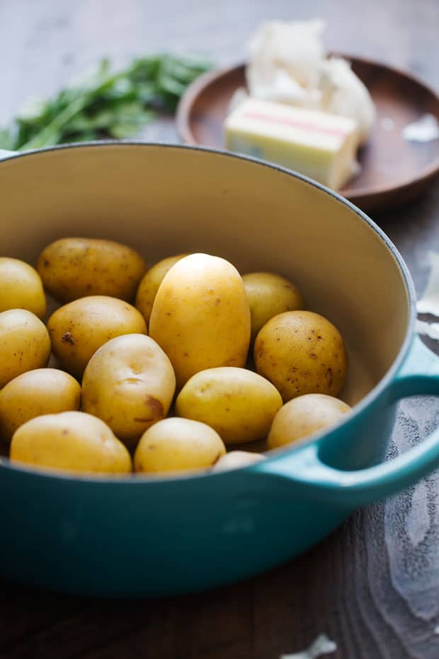 boiled potatoes in dutch oven