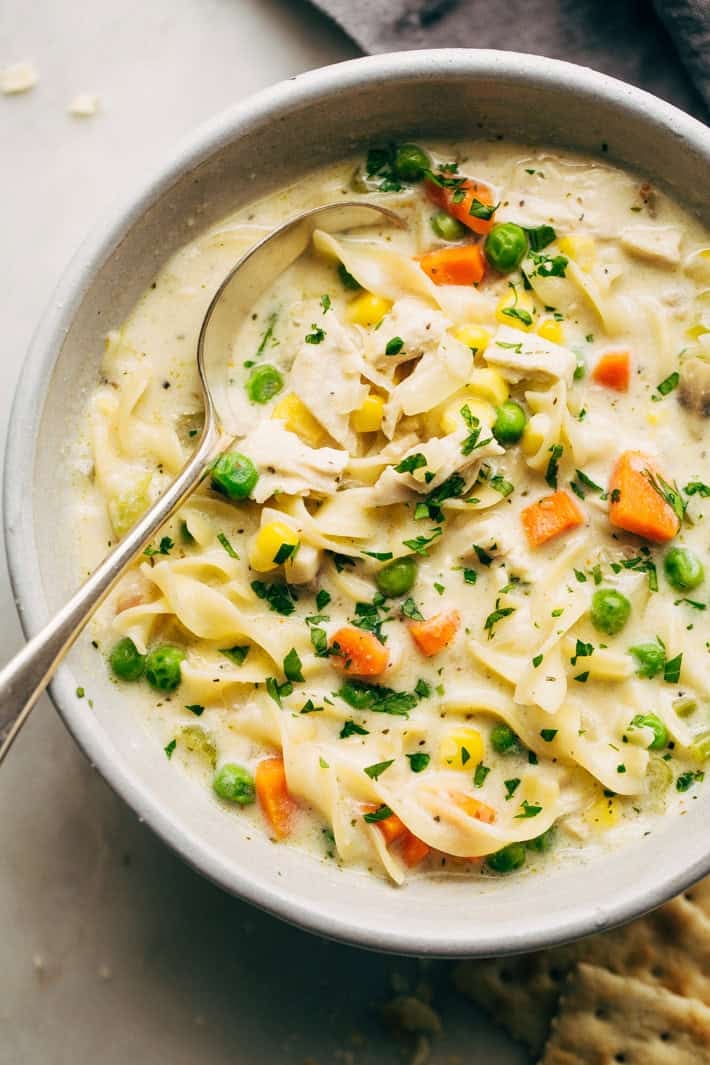 Creamy Cozy Chicken Pot Pie Soup Recipe - Little Spice Jar