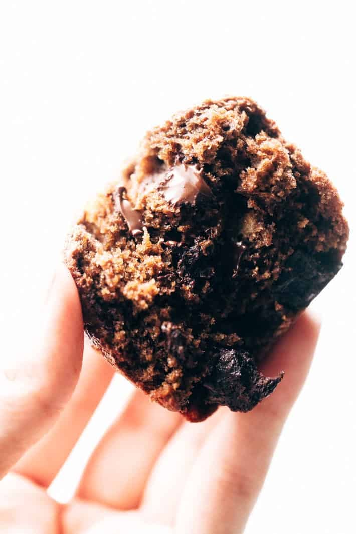 Lighter Double Chocolate Banana Muffins
