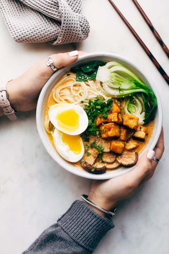 Spicy Curry Ramen with Tofu and Veggies