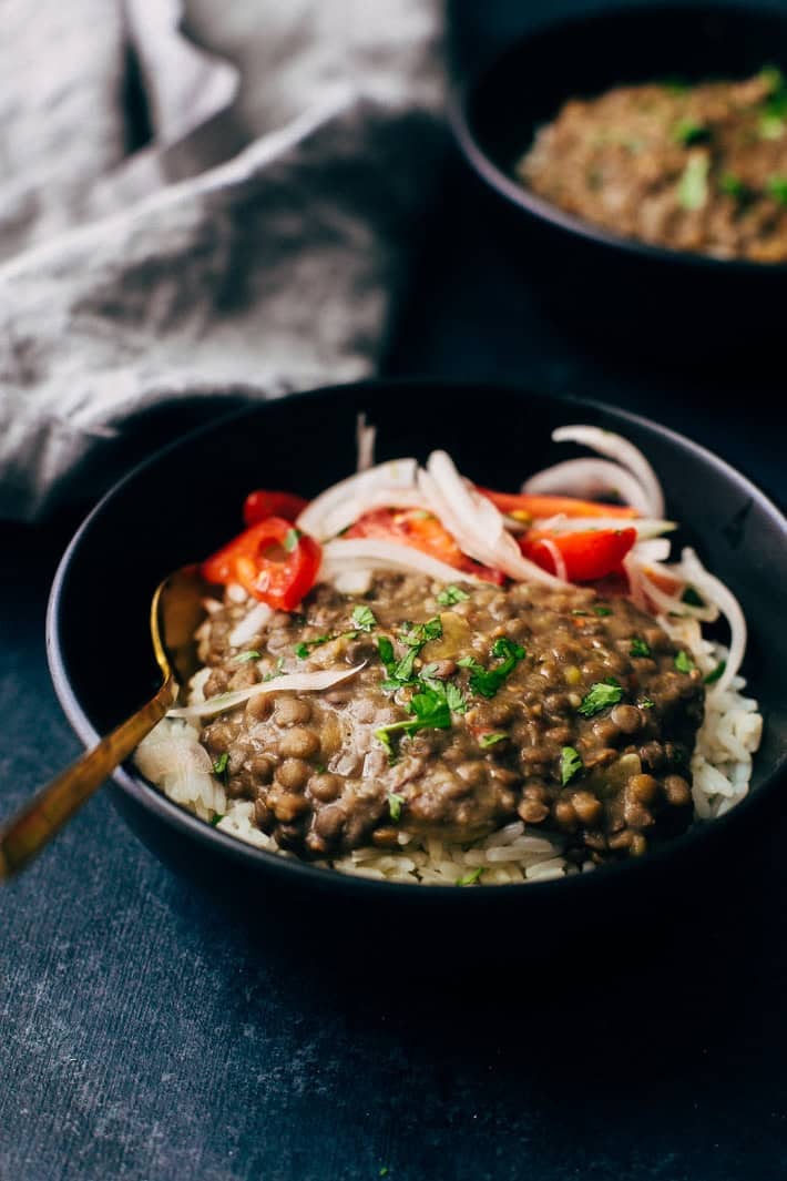 30 Minute Garlic Brown Lentil Dal