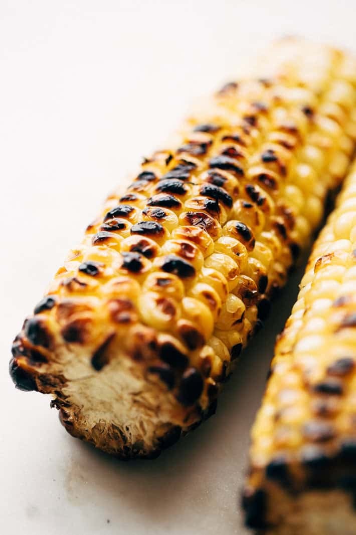 grilled corn on marble