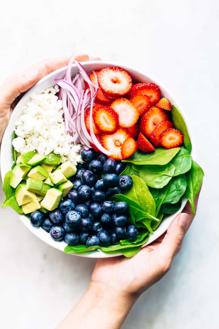 Avocado Strawberry Spinach Salad