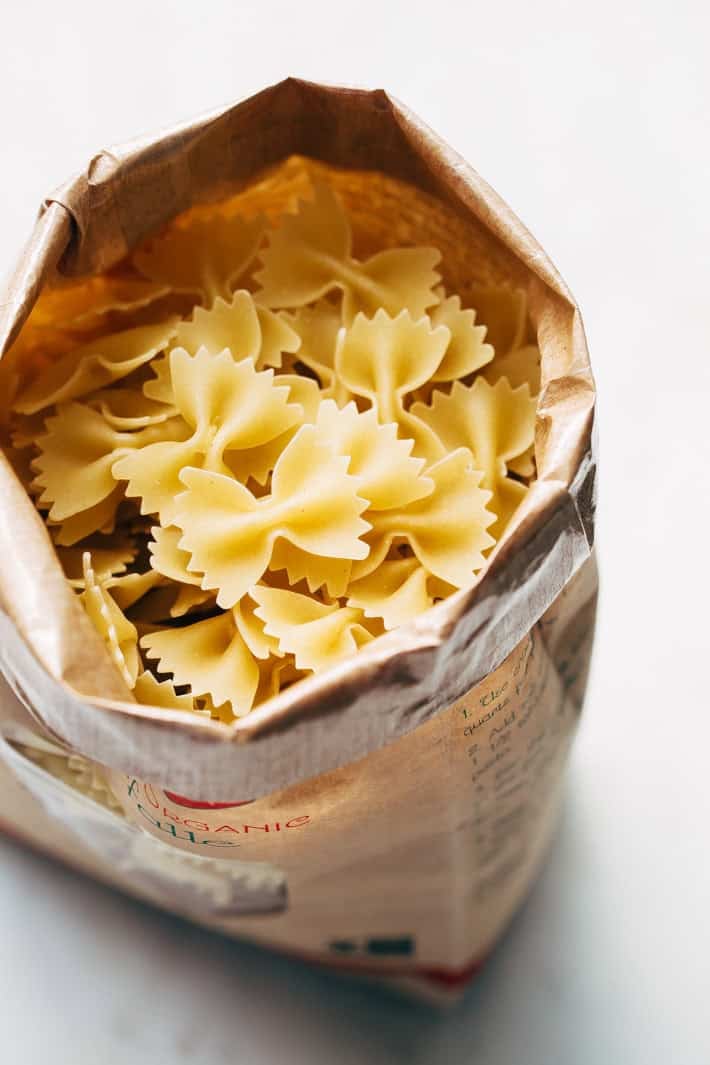 bow tie pasta in bag