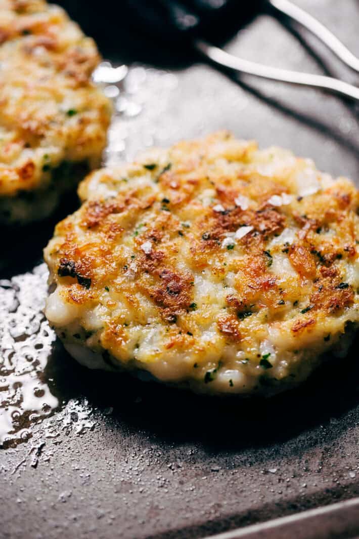 shrimp burger patty on sheet pan