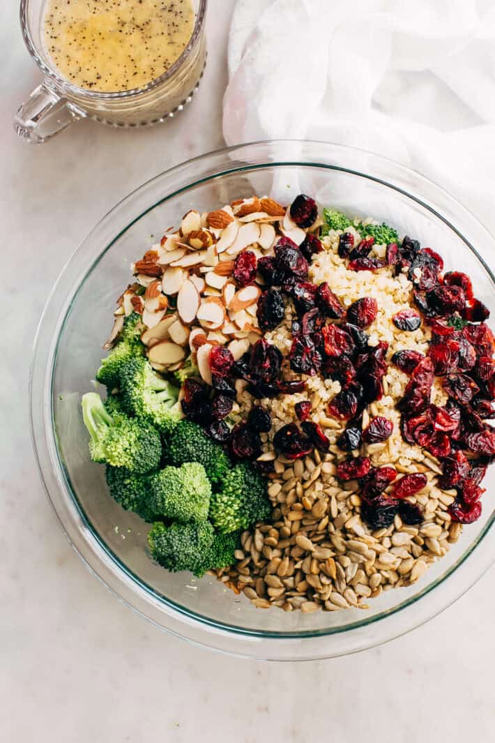 superfood salad ingredients in bowl