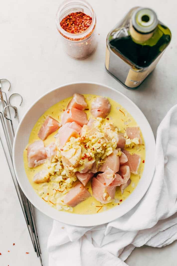 marinated Joojeh Chicken in bowl
