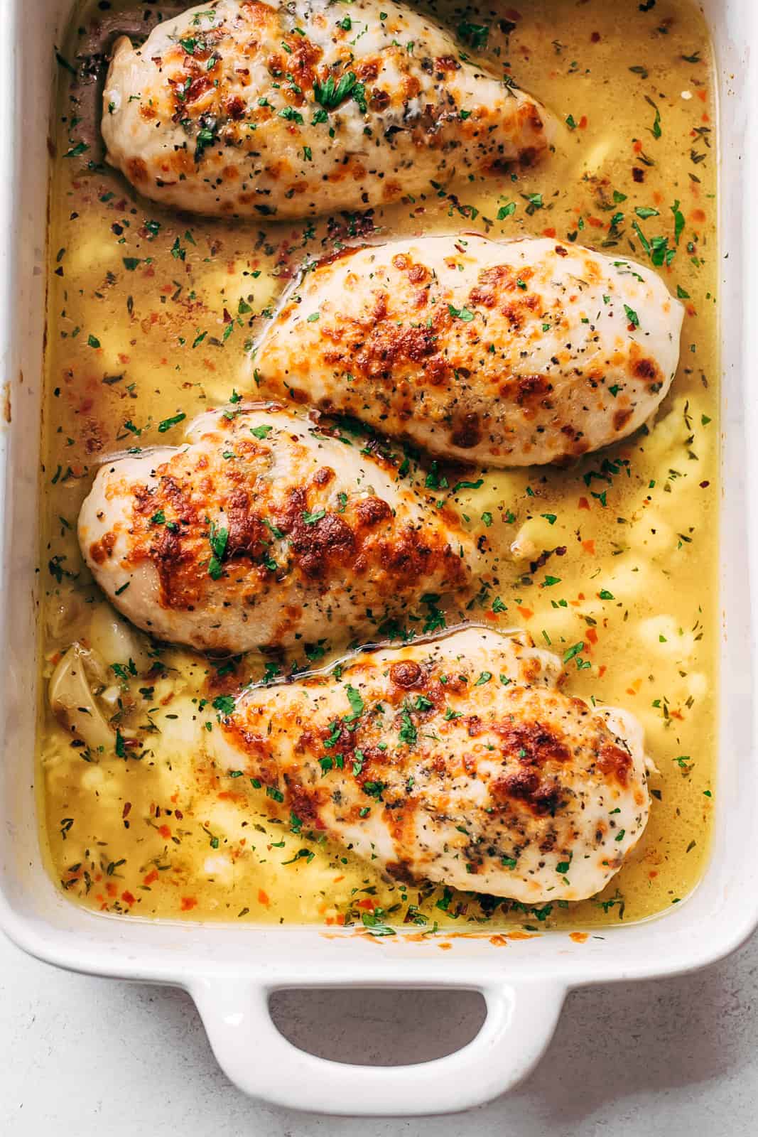 Baked Garlic Butter Chicken with Mozzarella