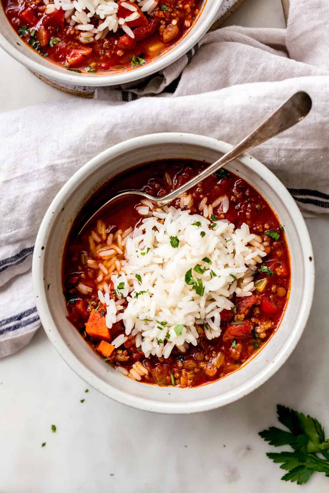 Moroccan Stuffed Pepper Soup