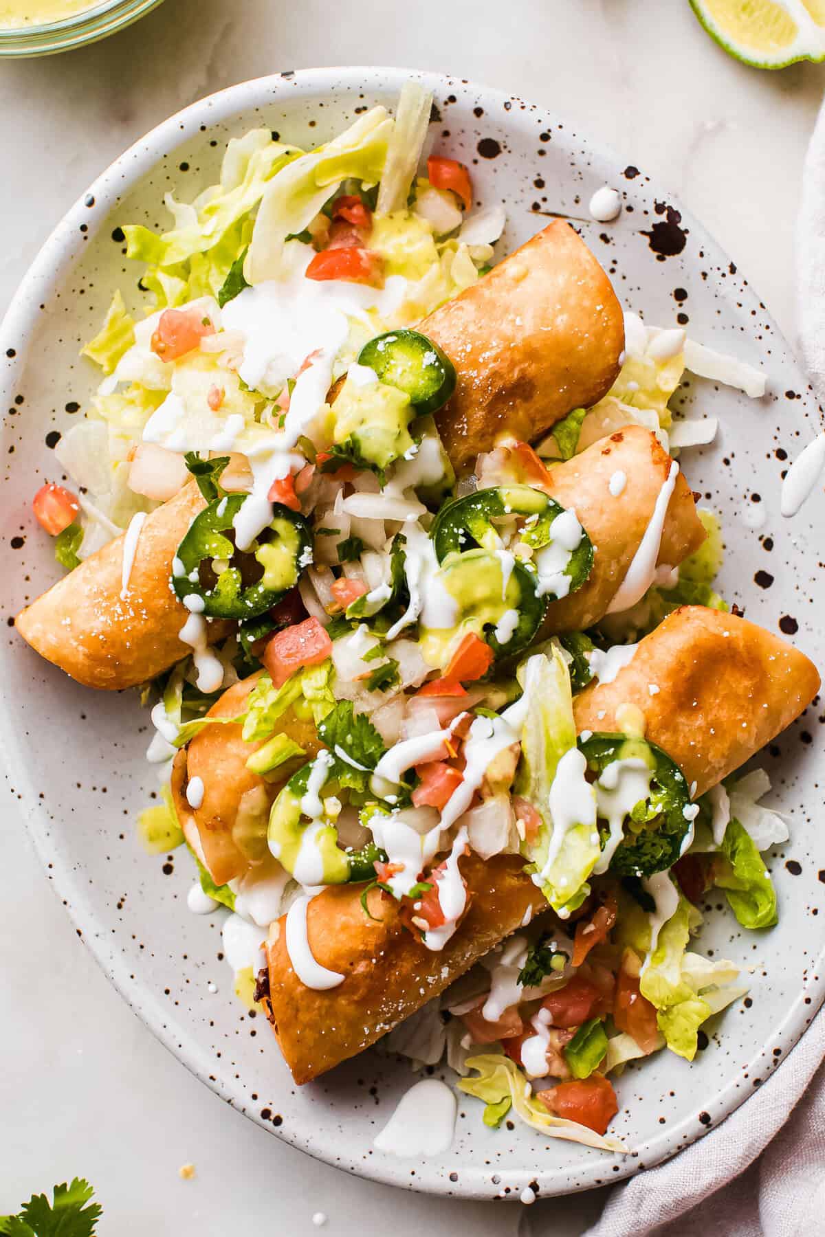 Easy Cheesy Chipotle Chicken Taquitos (Fried or Baked!)