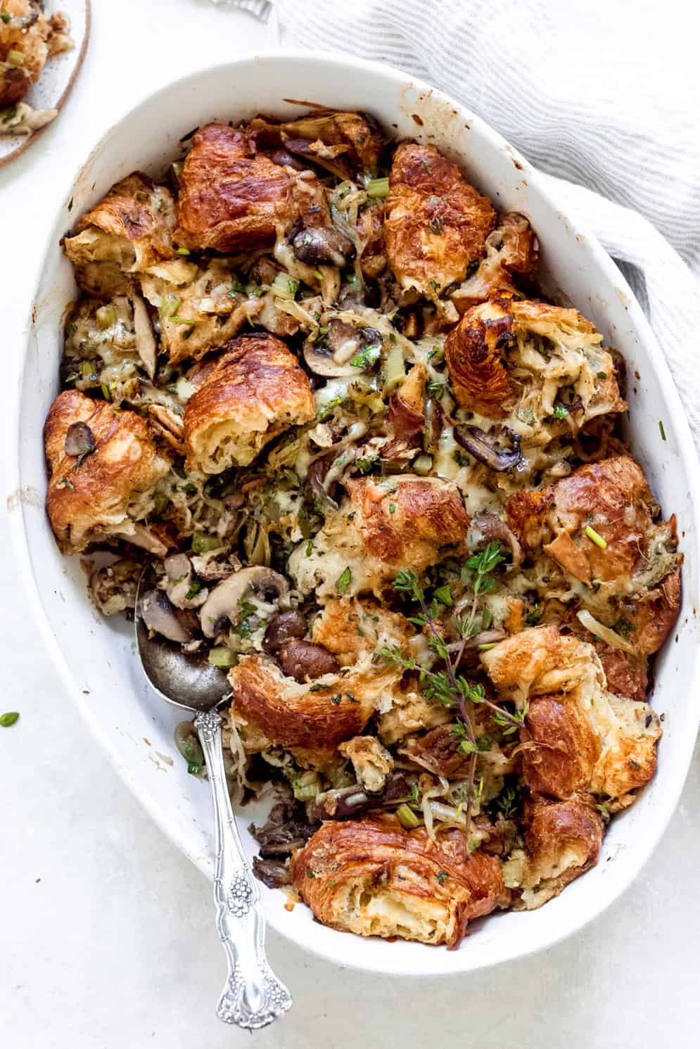 Savory Caramelized Onion Croissant Stuffing