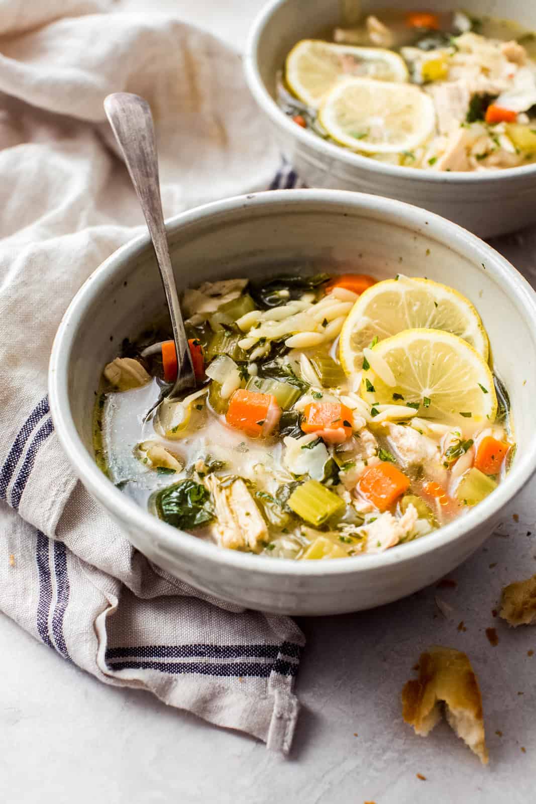 Herb-Loaded Lemon Chicken Orzo Soup Recipe | Little Spice Jar