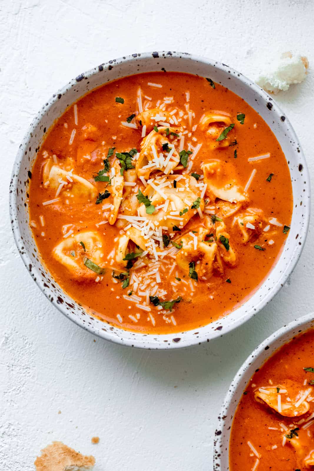 Roasted Veggie Creamy Tortellini Soup