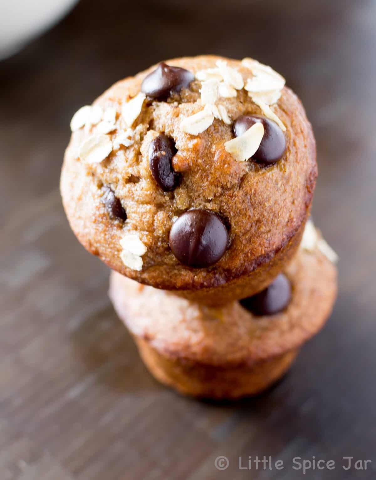 Healthy Chocolate Chip Banana Muffins