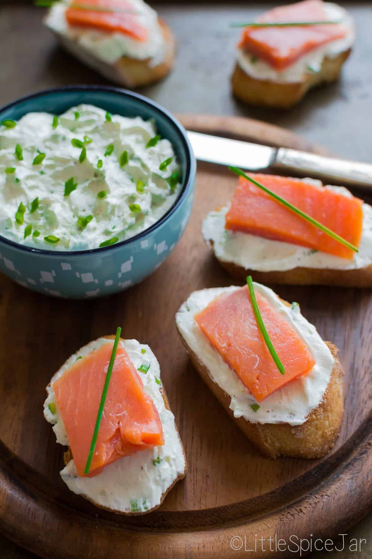 Smoked Salmon Toast Cheese Bruschetta
