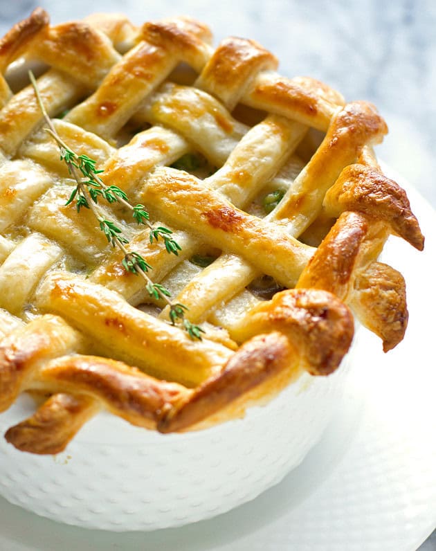 Chicken Pot Pie with Puff Pastry Crust