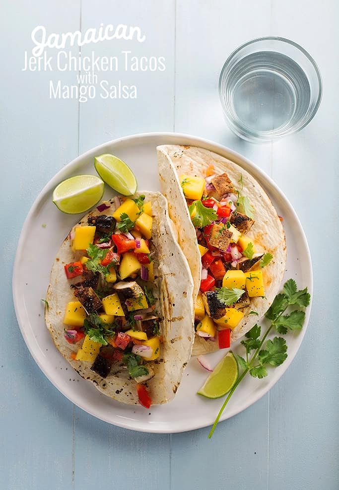 Jamaican Jerk Chicken Tacos with Mango Salsa