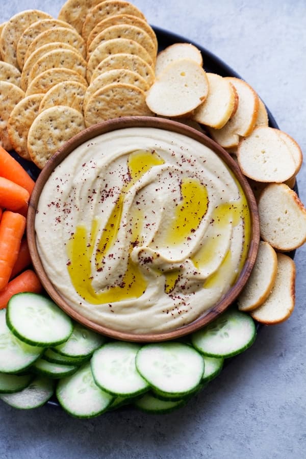 Roasted Garlic Hummus with Feta Cheese