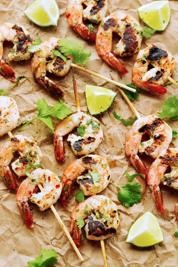 Grilled Cilantro Lime Shrimp Skewers