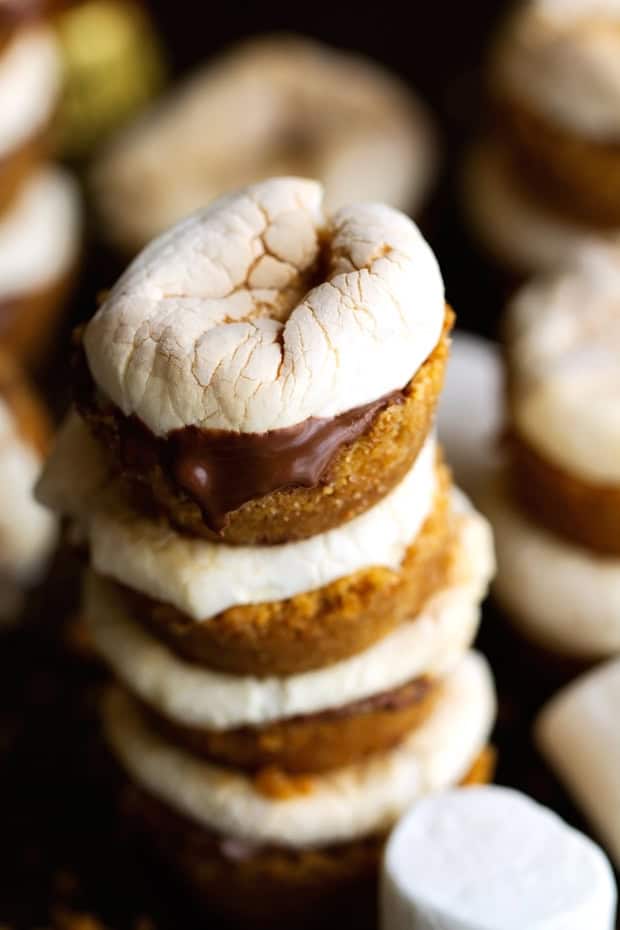 Peanut Butter Stuffed S'mores Bites