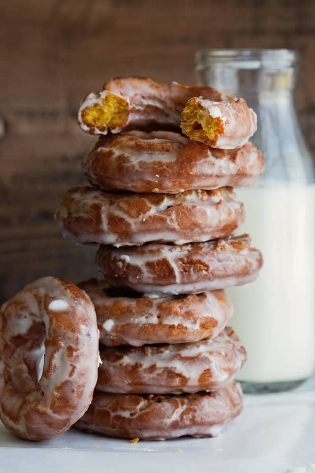 Pumpkin Old-Fashioned Doughnuts with Glaze