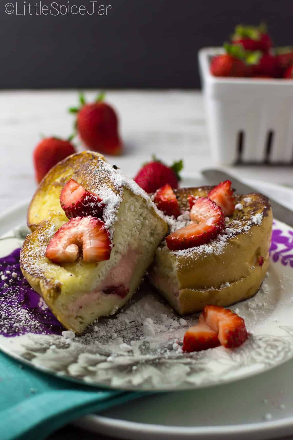 Strawberry Cream Cheese Stuffed French Toast