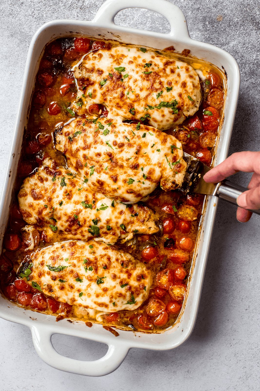 Pesto Baked Chicken with Tomatoes