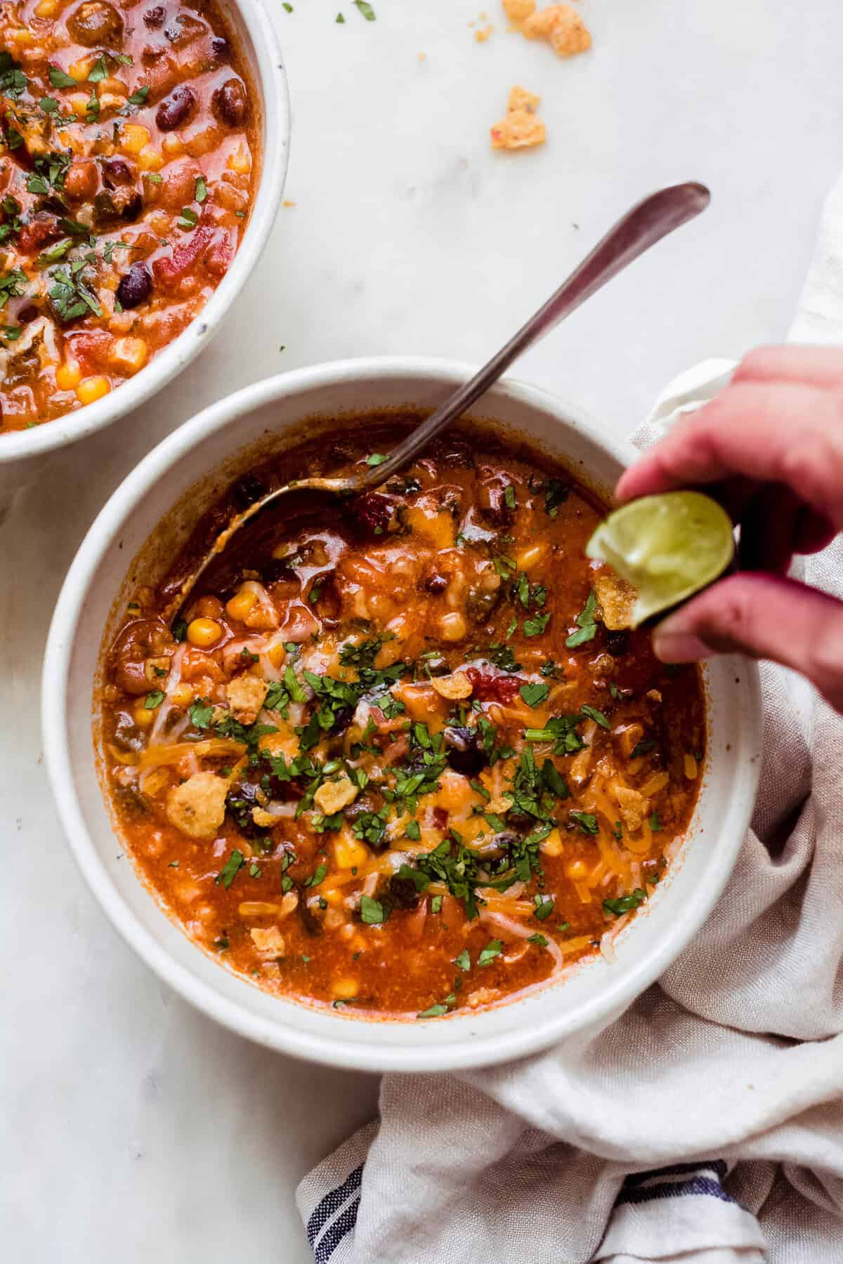 Cheesy Rice and Black Bean Enchilada Soup