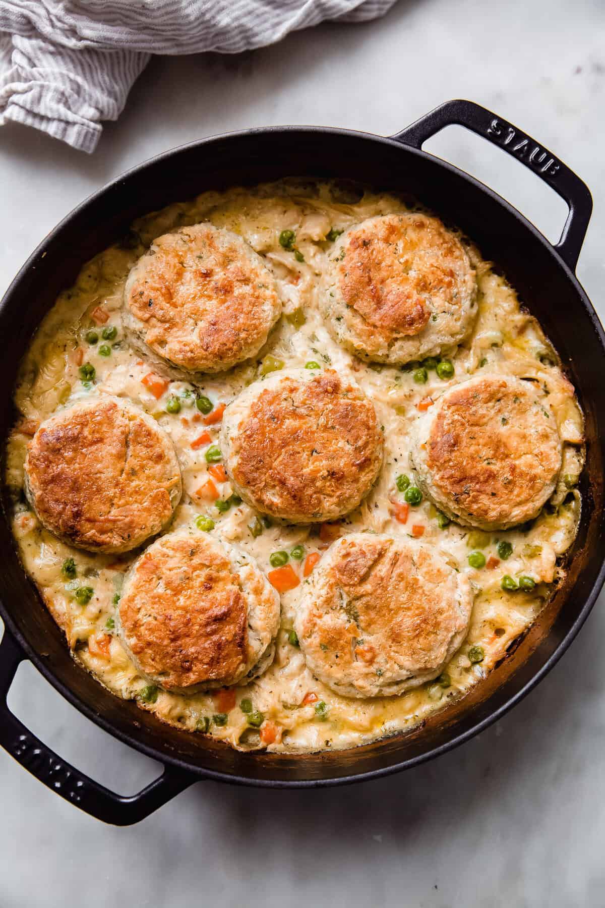 Have Mercy! Chicken Pot Pie with Biscuits (Cheese + Thyme)