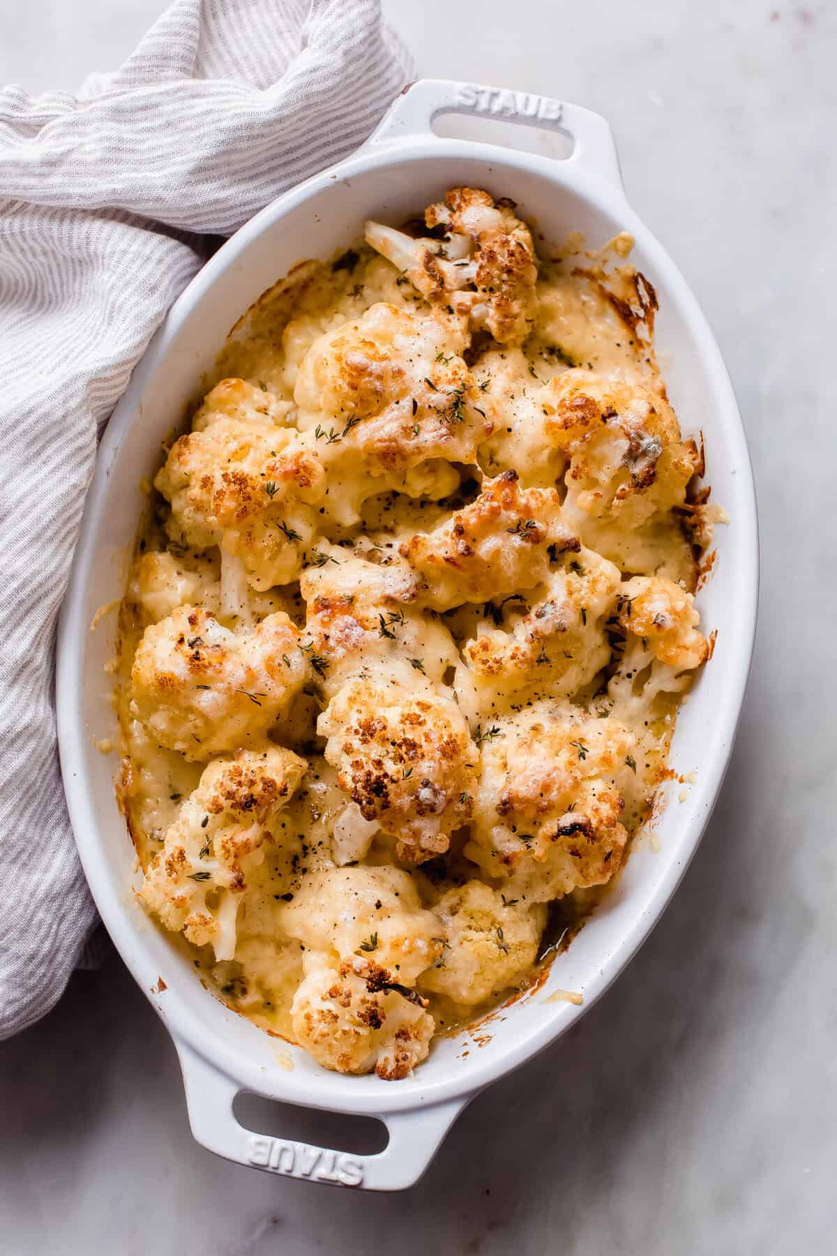 Bubbly Cheesy Cauliflower Casserole