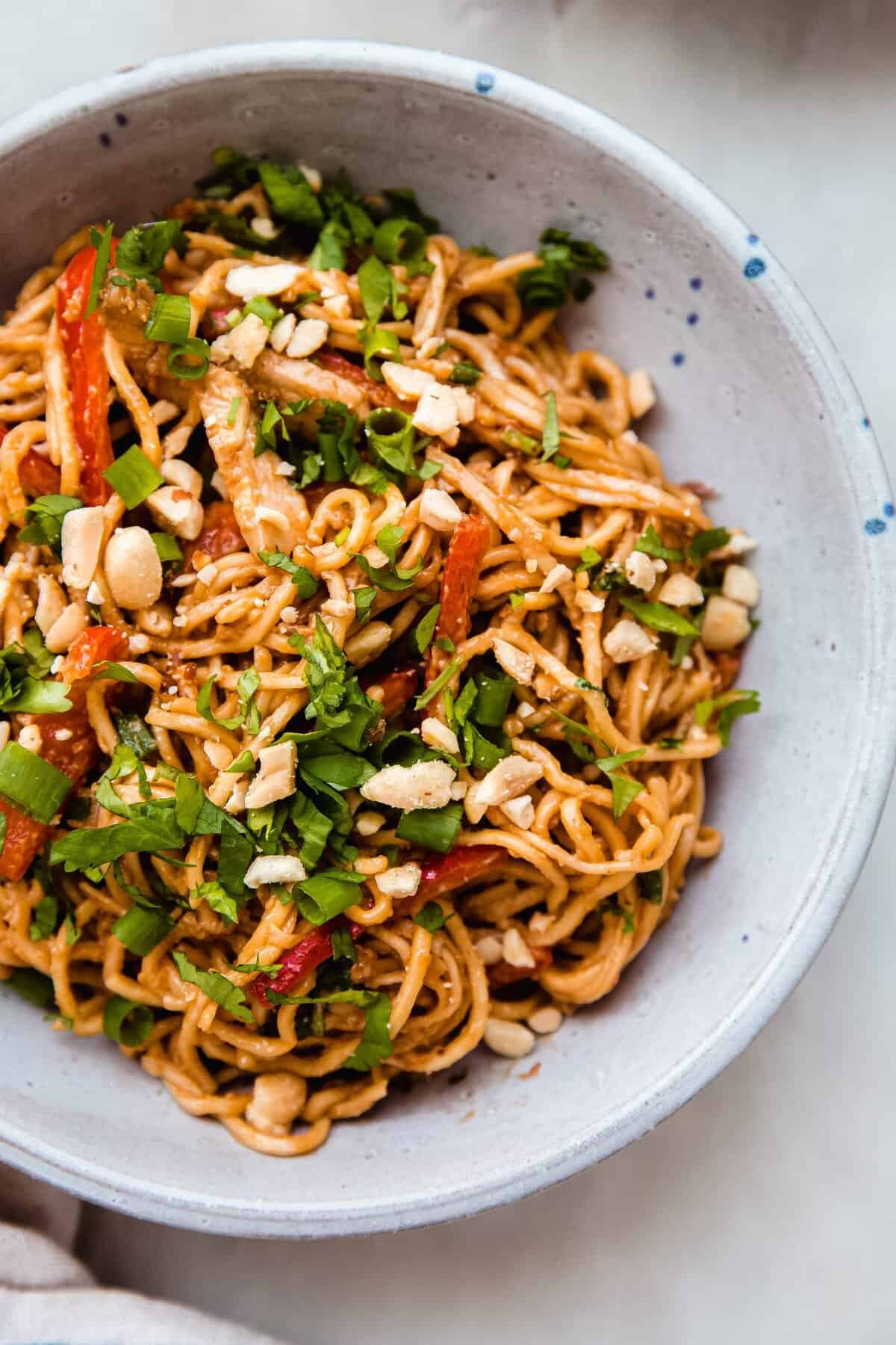 Weeknight Sesame Peanut Noodles with Chicken