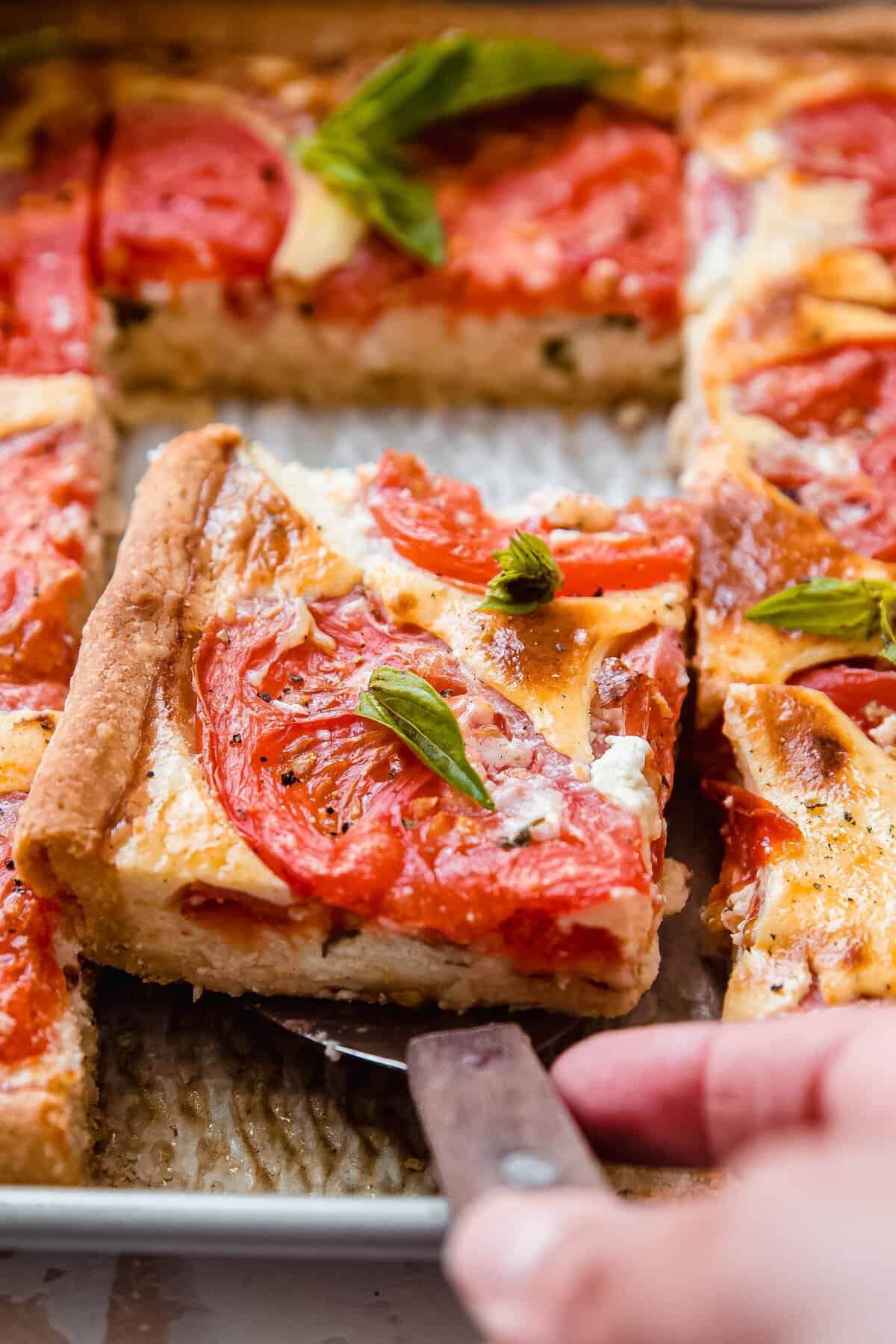 Brunchy Sheet Pan Tomato Quiche