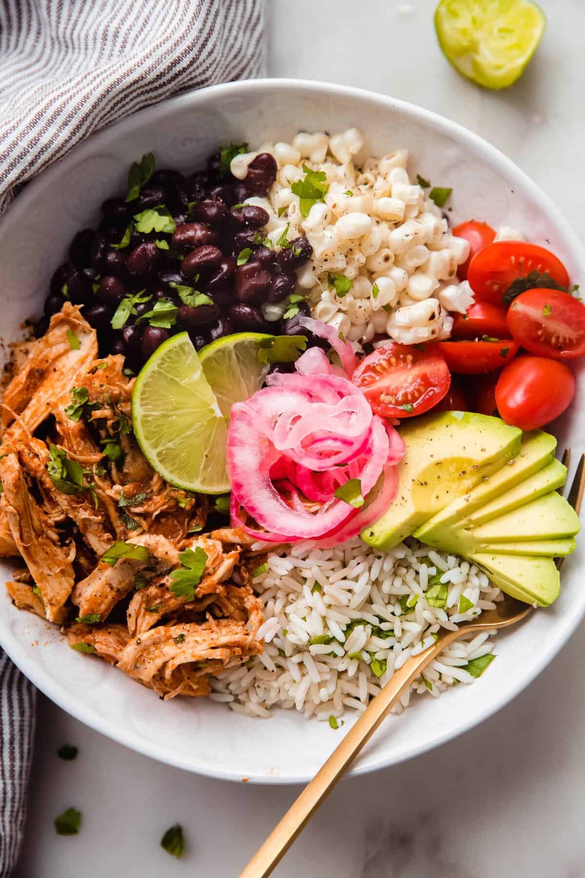 Instant Pot Chicken Tinga Bowls