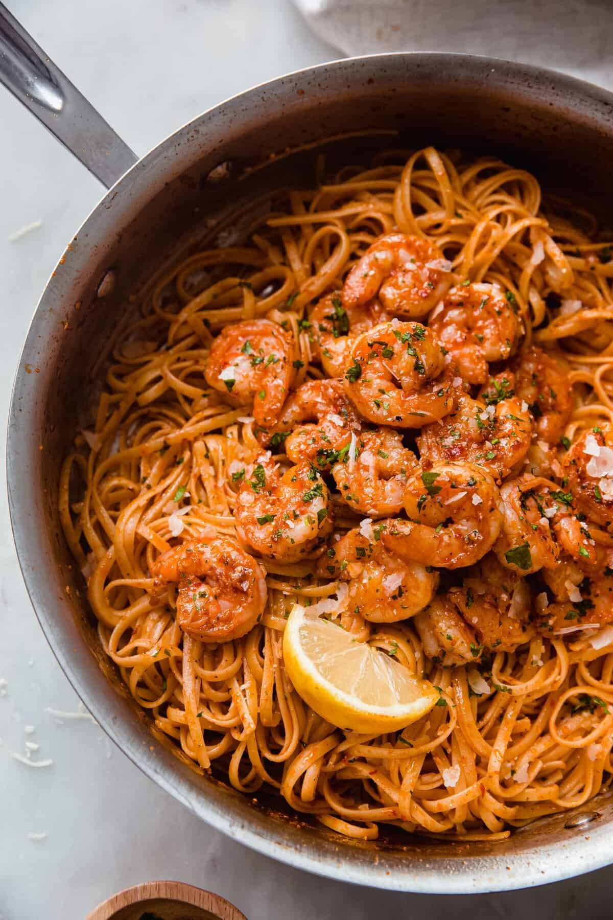 Garlicky Calabrian Chili Pasta with Shrimp