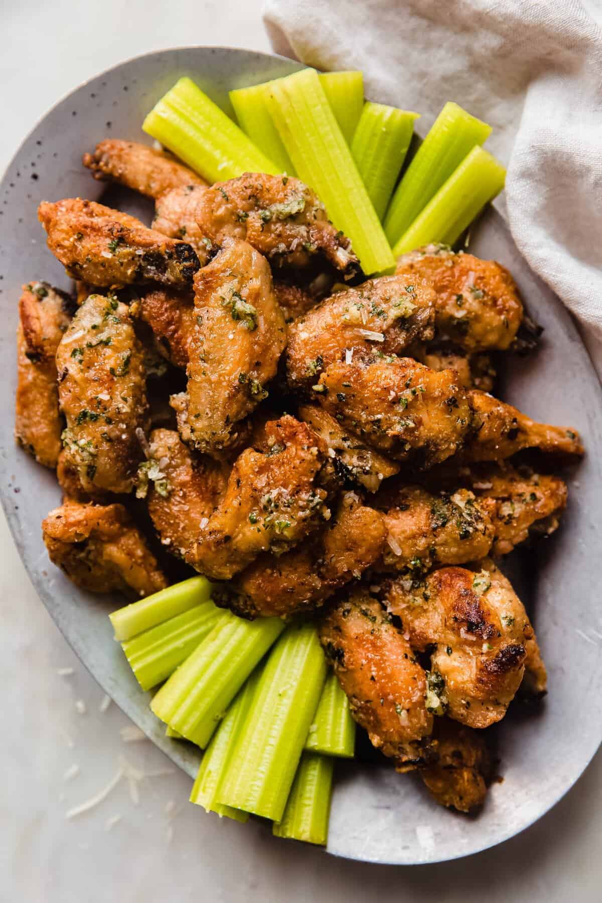 Super Crispy Garlic Parmesan Wings Recipe - Little Spice Jar