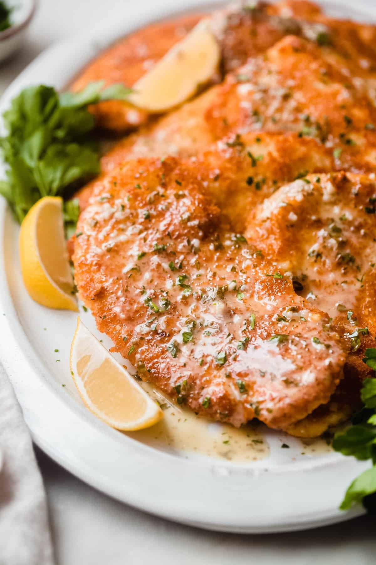Parmesan Chicken Cutlets in Lemon Butter Sauce
