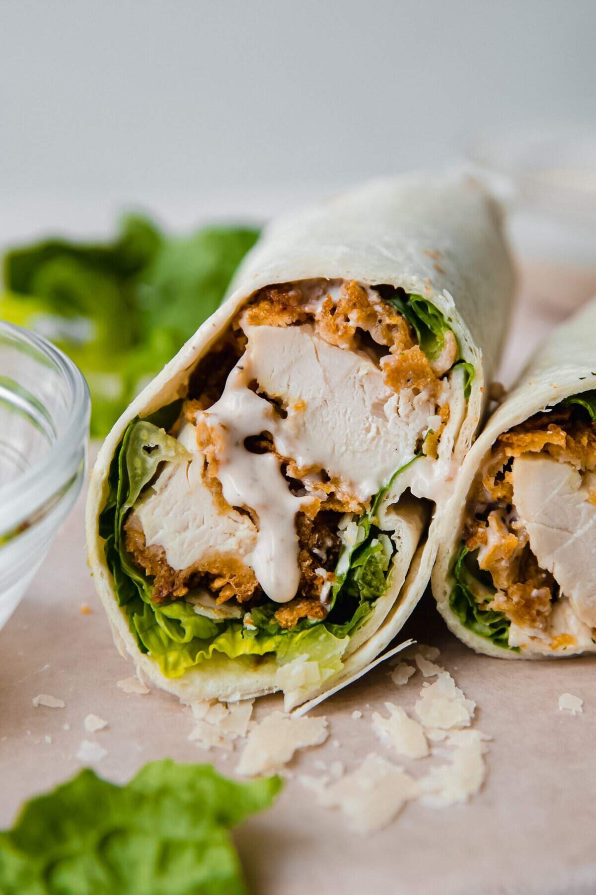 Crunchy Chicken Caesar Wraps