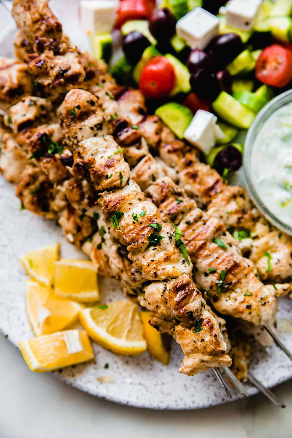 Greek Chicken Souvlaki Skewers - Little Spice Jar