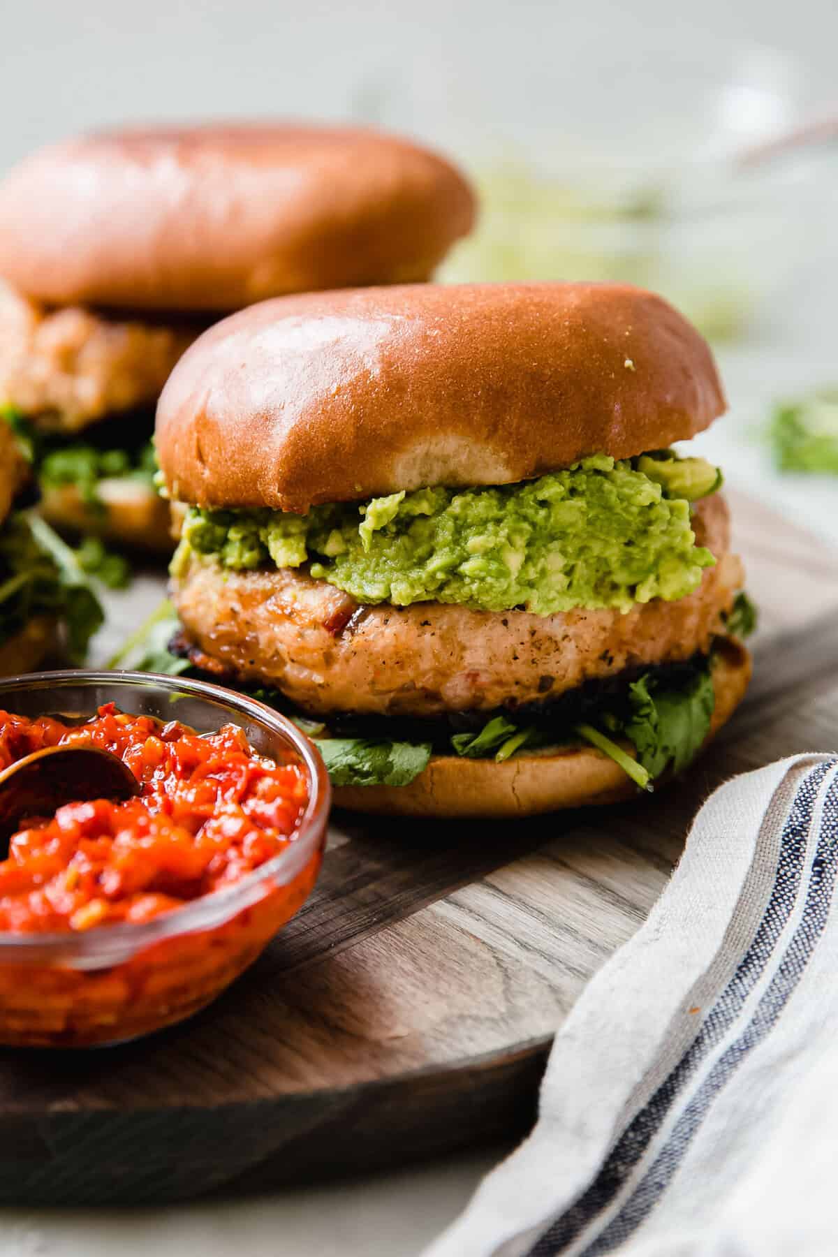 Cheddar Chicken Burgers with Caramelized Onion Recipe