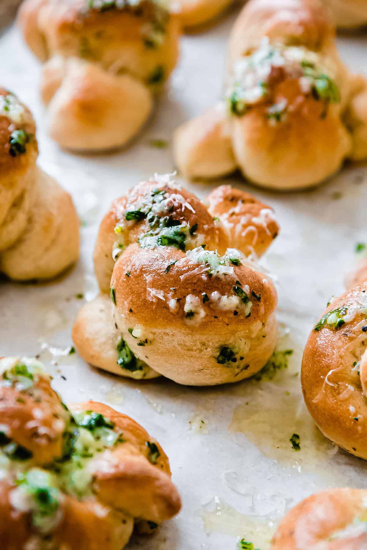 Herby Parmesan Garlic Knots