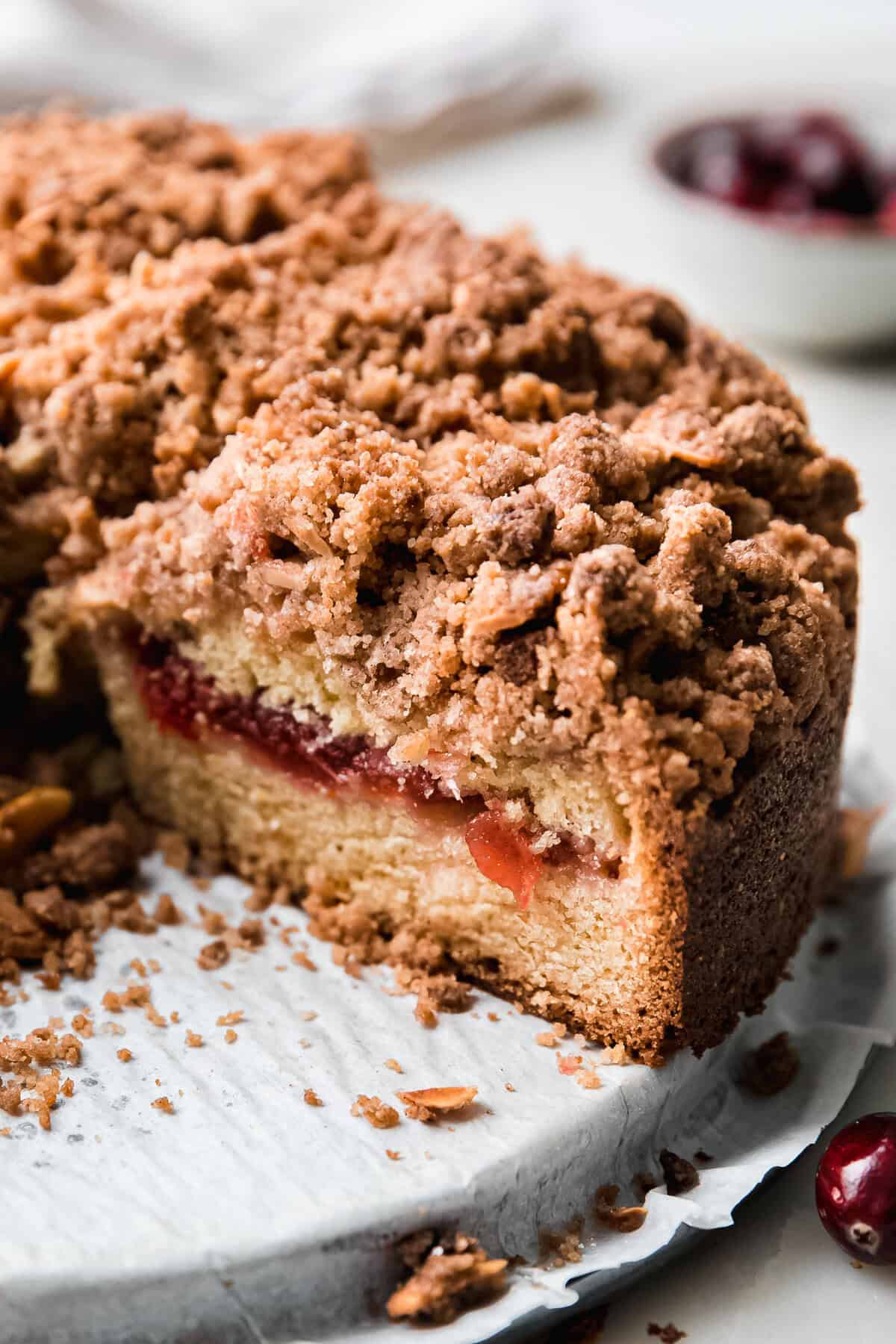 Leftover Cranberry Sauce Coffee Cake