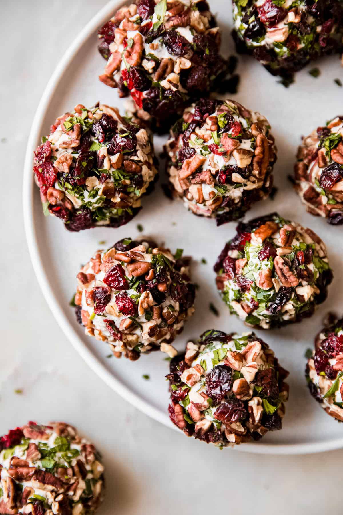 Hot Honey Cranberry Goat Cheese Balls